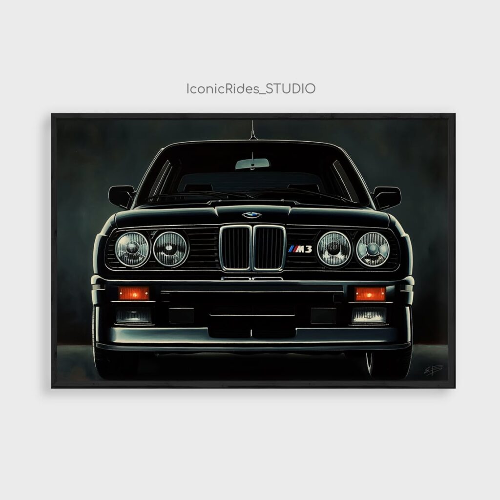 Black BMW M3 E30 Front View