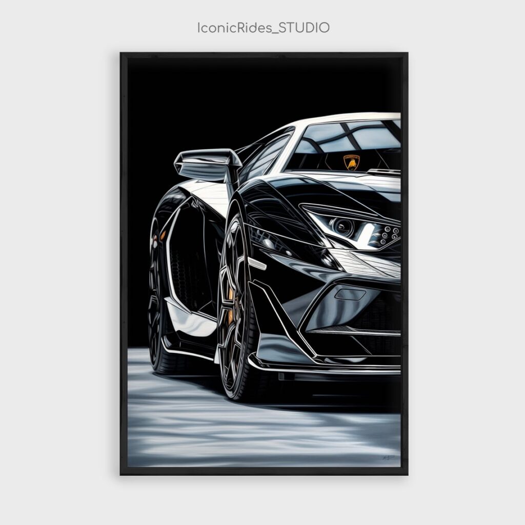 Black Lamborghini Aventador Close-Up