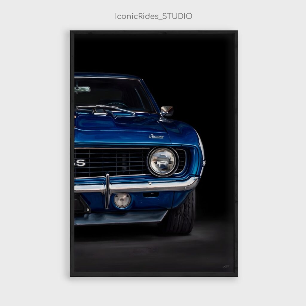 Blue Camaro SS 1969 Close-Up