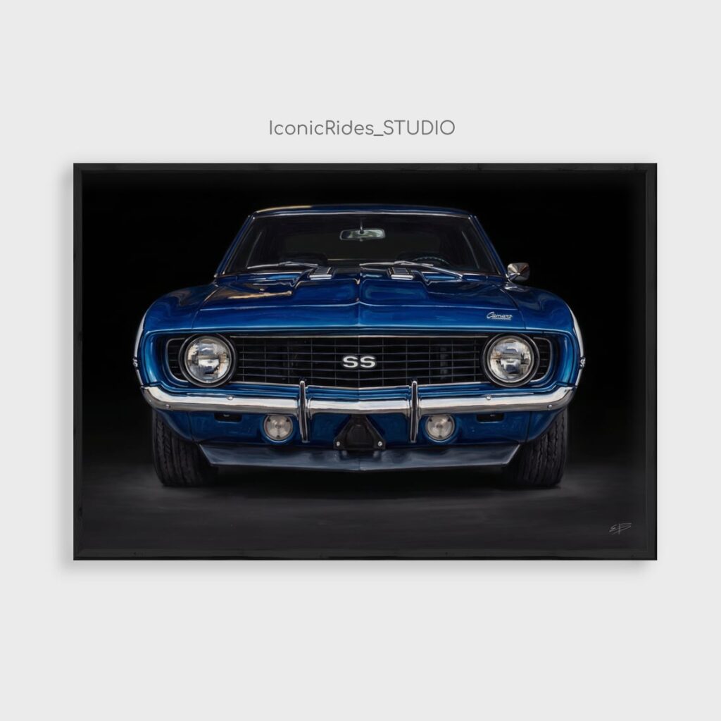 Blue Camaro SS 1969 Front View