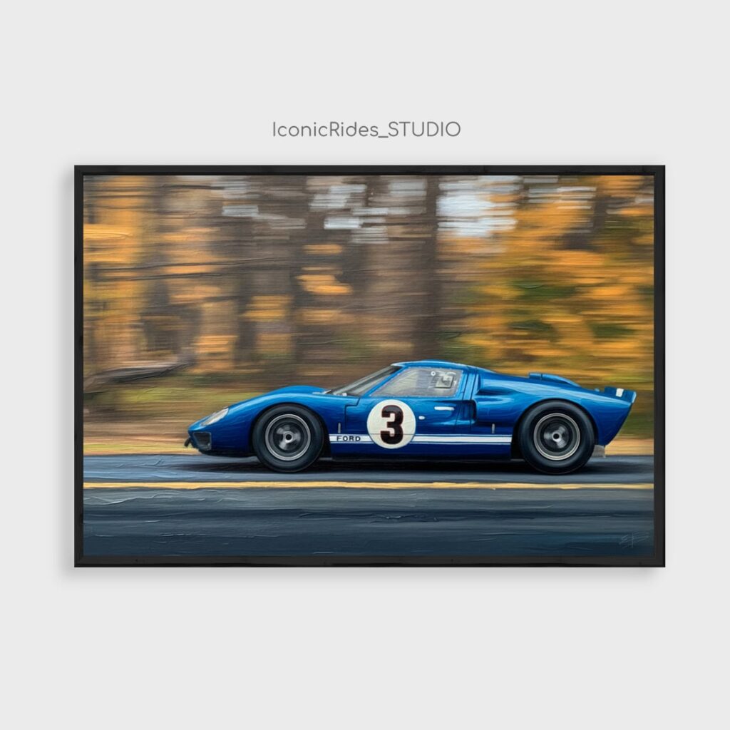 Blue Ford GT40 #3 Side View