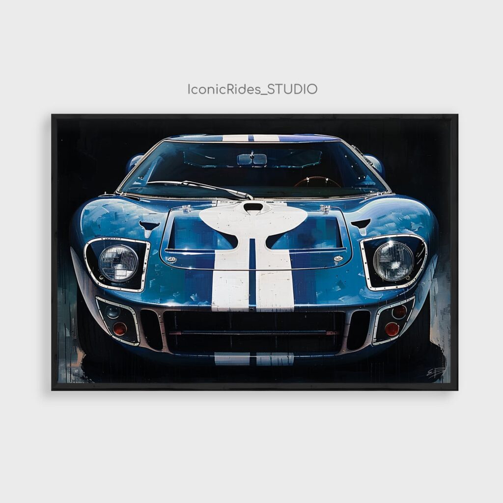 Blue Ford GT40 Front View