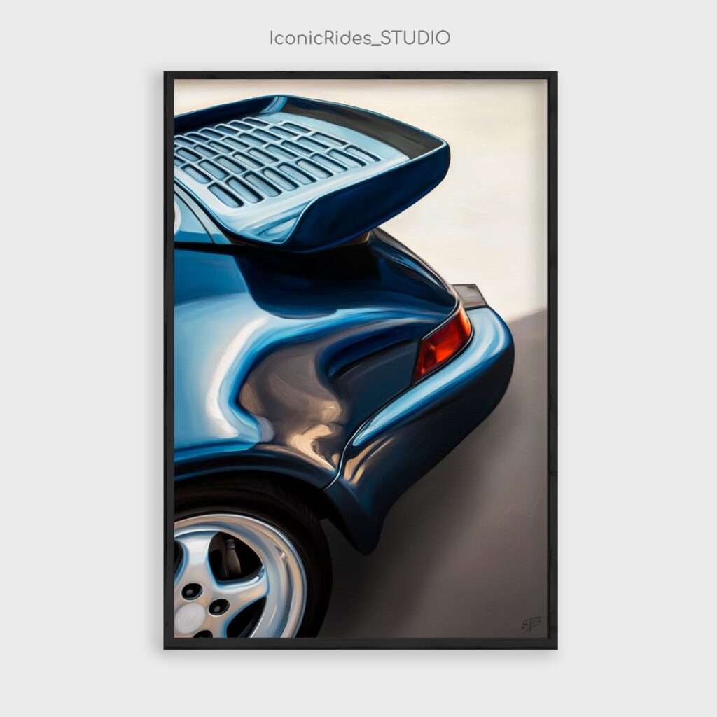 Blue Porsche 930 Turbo Rear Wing