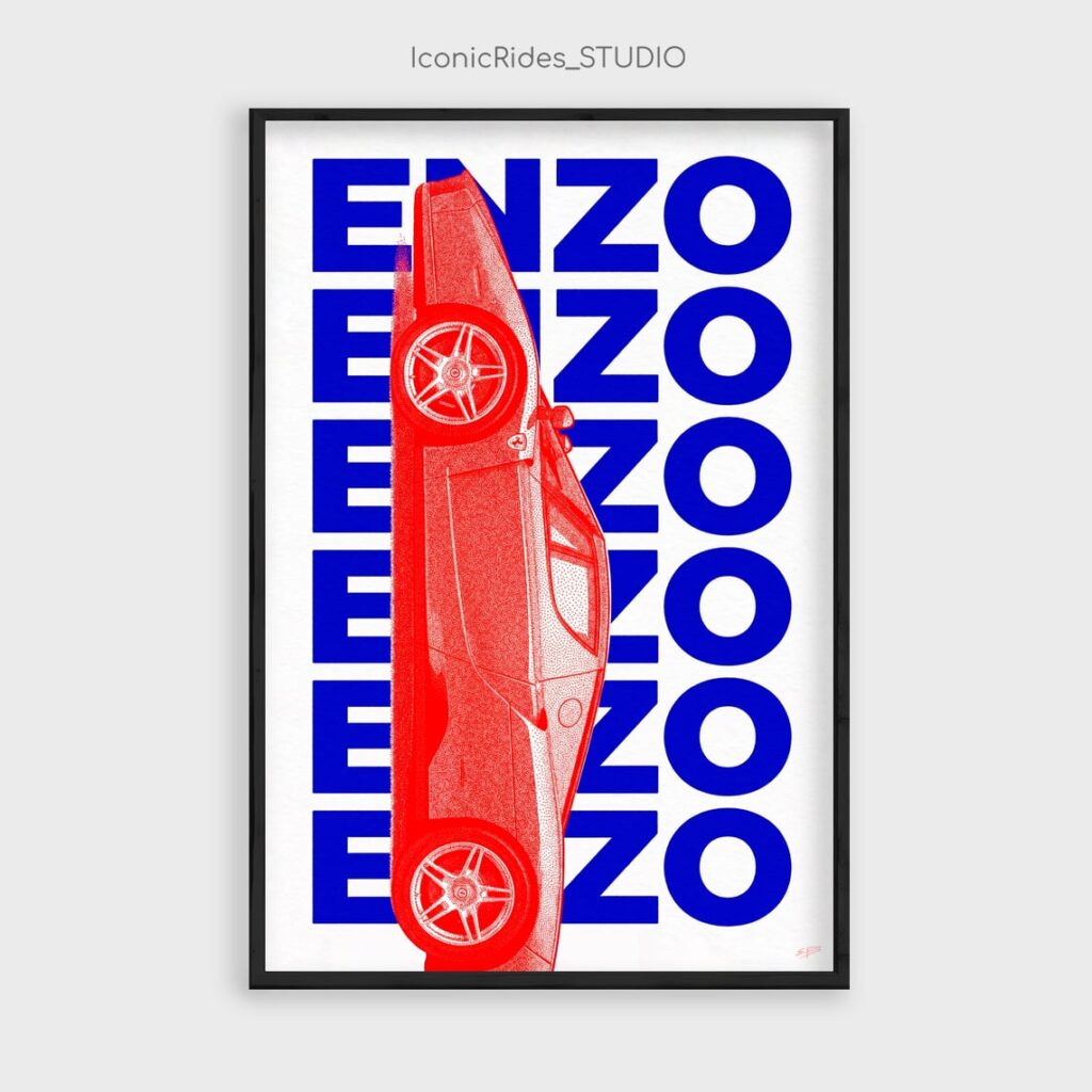 Enzo Ferrari Typographic Poster