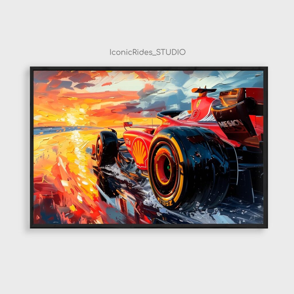 Ferrari F1 Racing into the Sunset