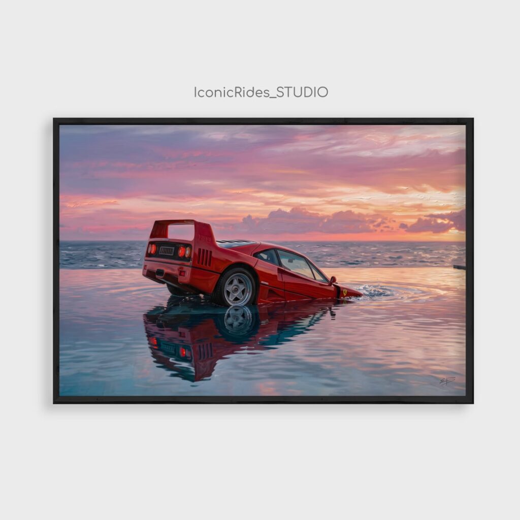 Ferrari F40 at Sunset