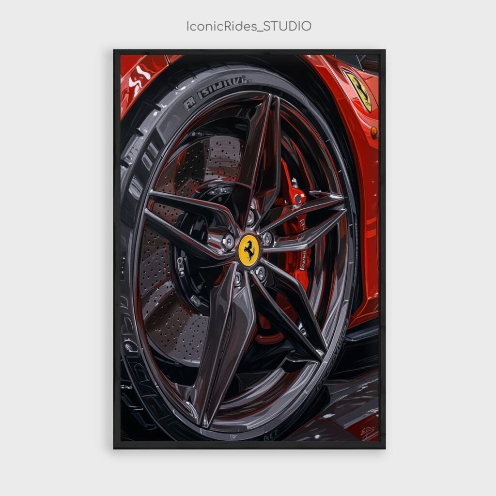 Ferrari Wheel and Calipers Close-Up