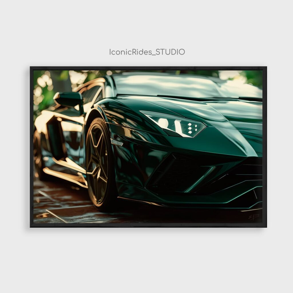 Green Lamborghini Aventador