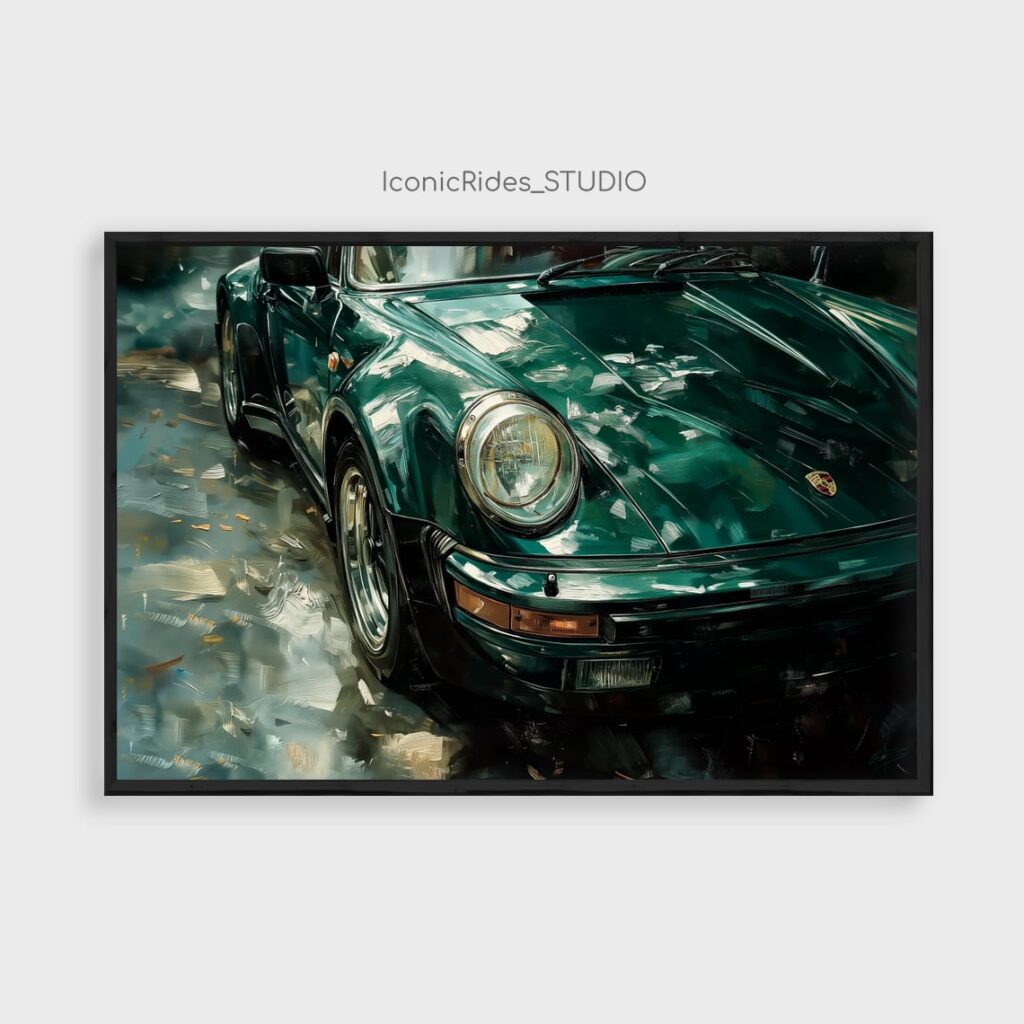 Green Porsche 911 Turbo Close-Up