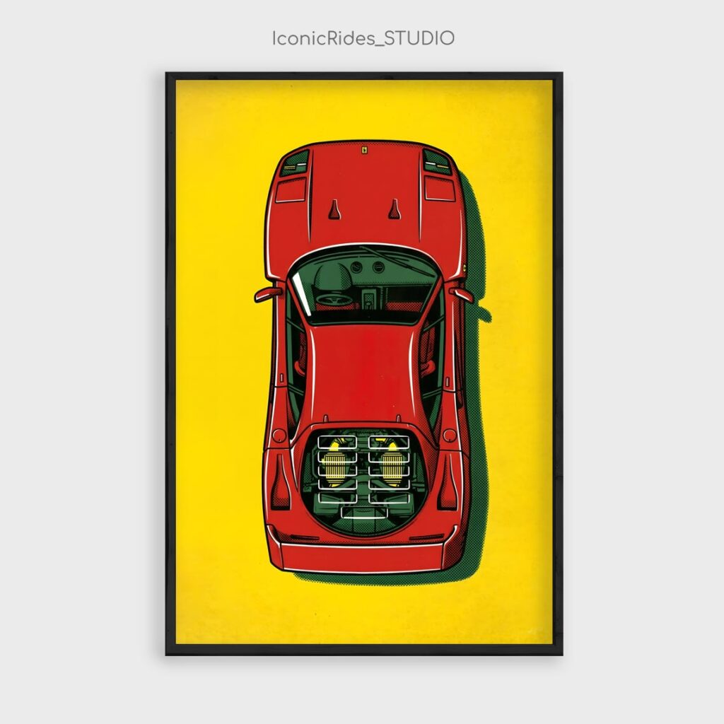 Pop Art Ferrari F40 Top View