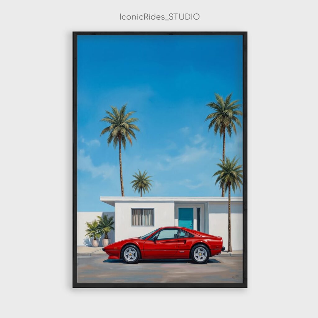 Red Ferrari 308 in Palm Springs