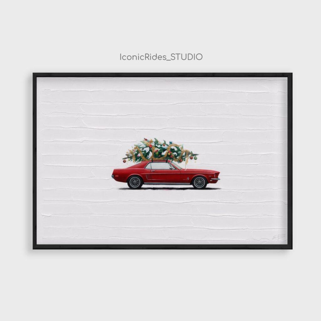 Red Ford Mustang Christmas