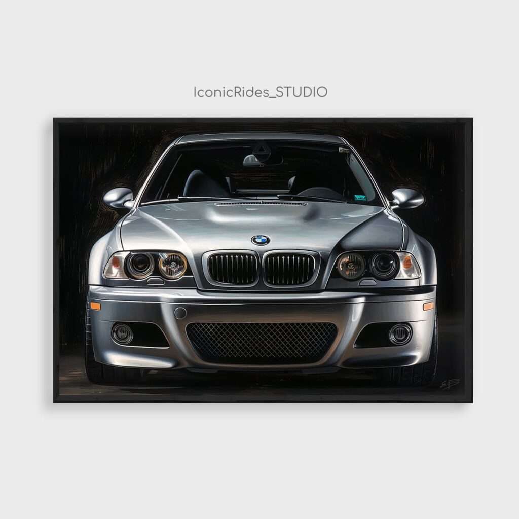 Silver BMW M3 E46 Front View
