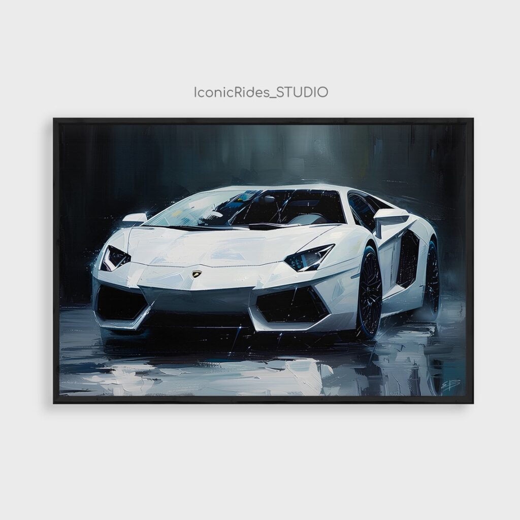 White Lamborghini Aventador