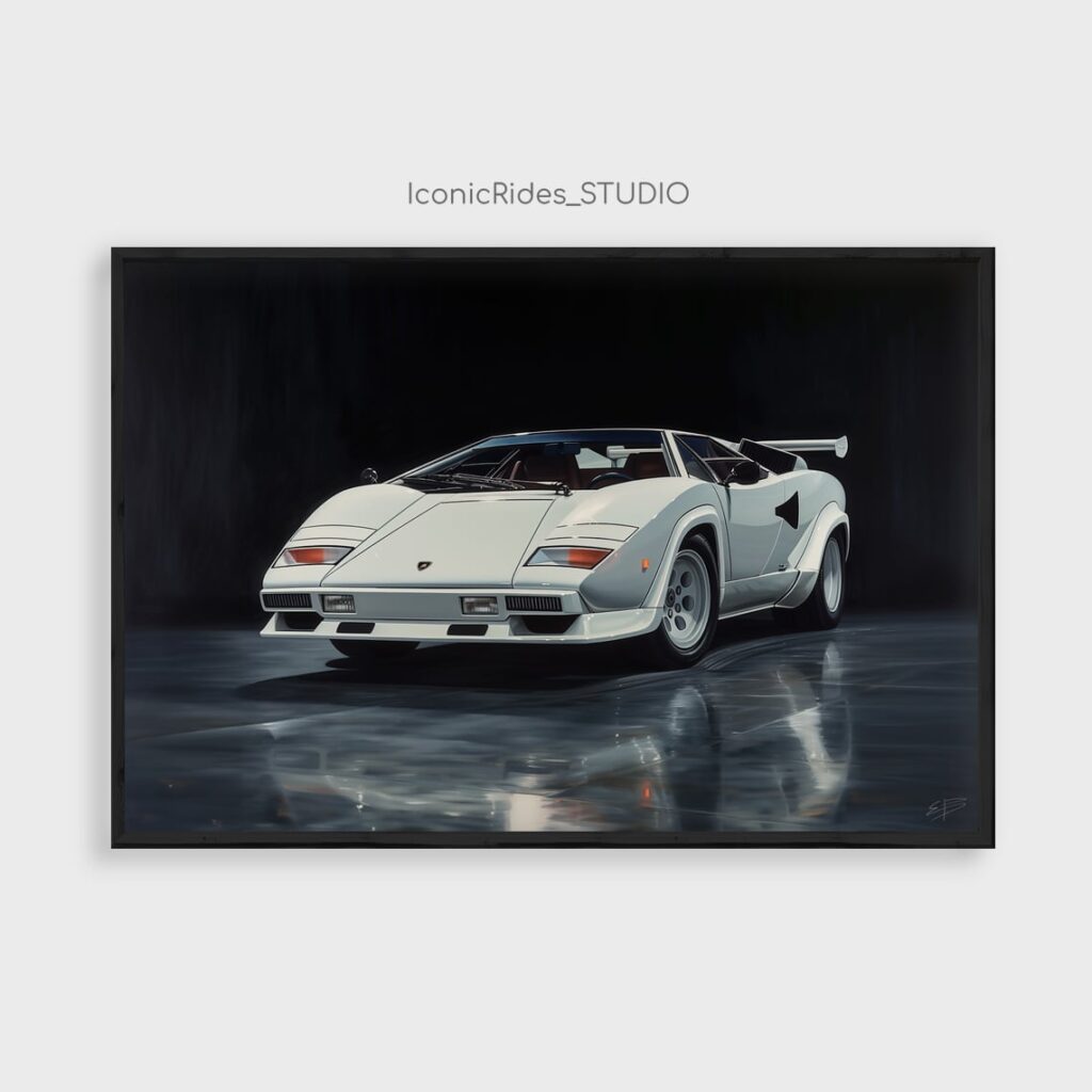 White Lamborghini Countach LP5000