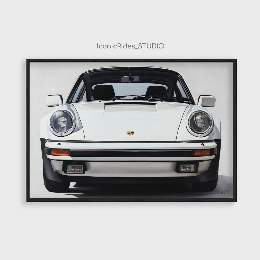 White Porsche 911 Front View