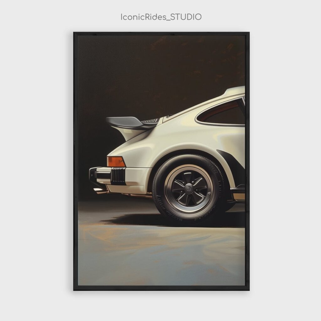 White Porsche 911 Turbo Rear Close-Up