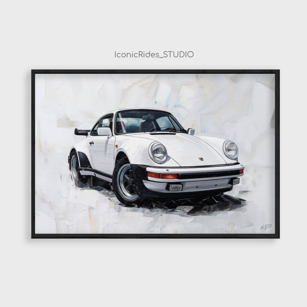 White Porsche 930 Turbo Sketch
